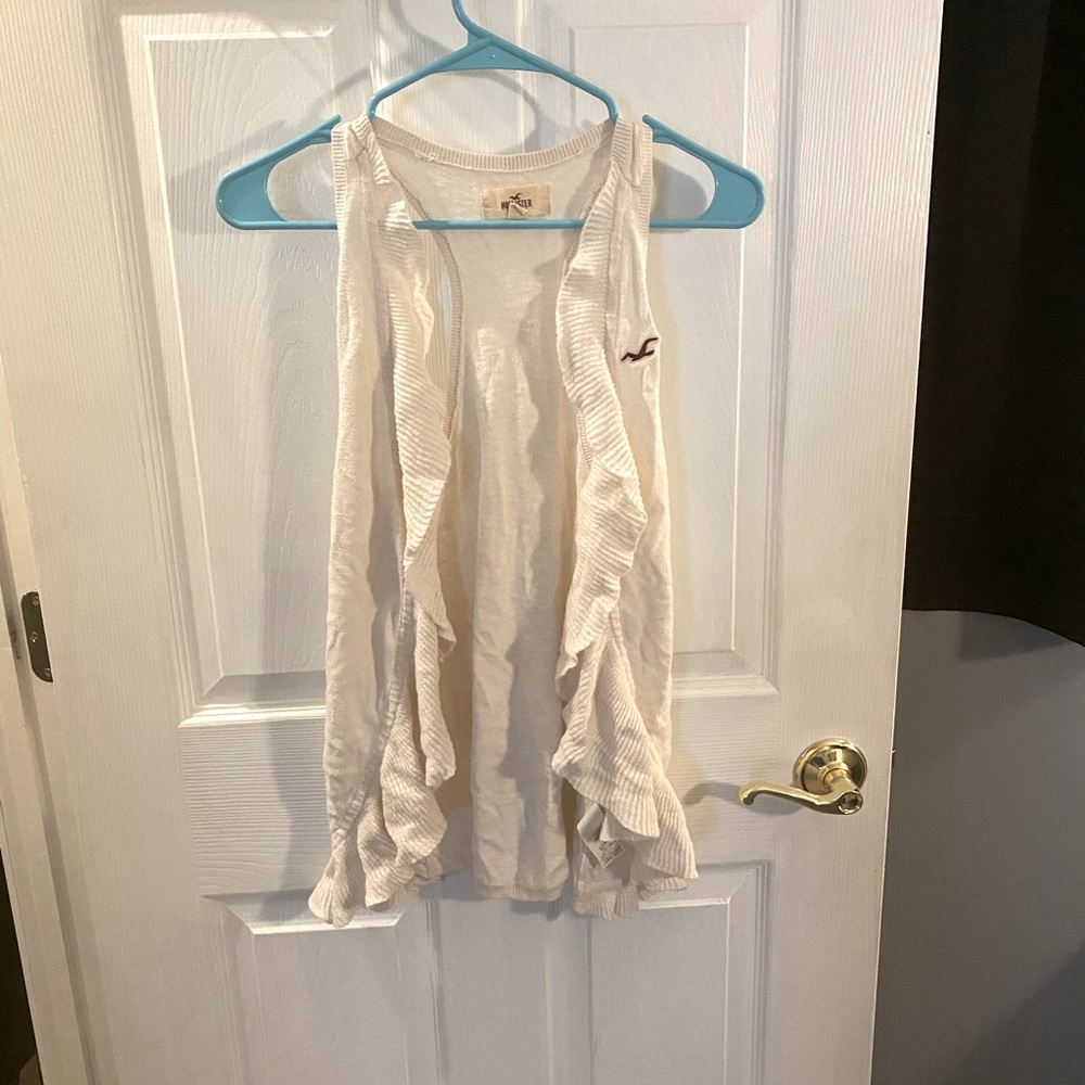 Hollister | cream/white ruffle open vest